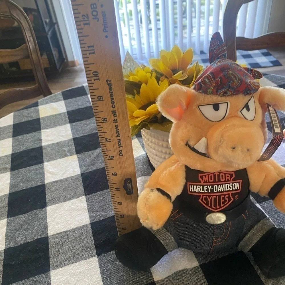 Vintage Harley, Davidson, 1993 stuffed biker pig
